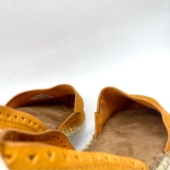 TOMS Orange Espadrille Flats Women’s Lace Up Ankle Tassel Tie Suede Shoes Size 9 - Picture 11 of 13
